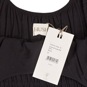 Hush Black Gathered Straps Midi Dress