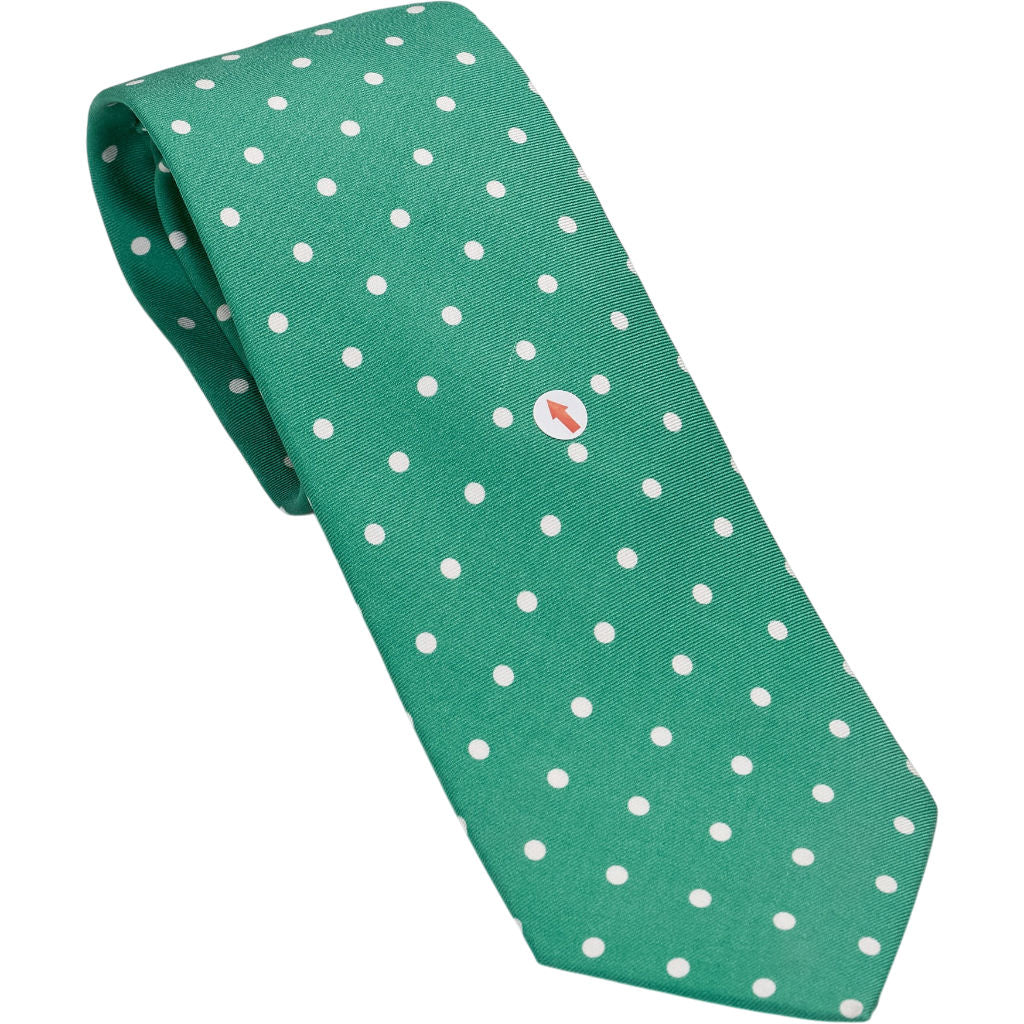 Drake's Emerald Polka Dot Silk Tie