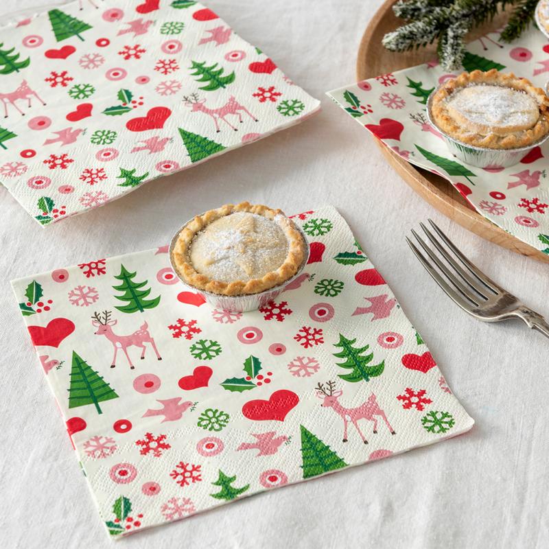 Paper napkins (pack of 20) - 50's Christmas