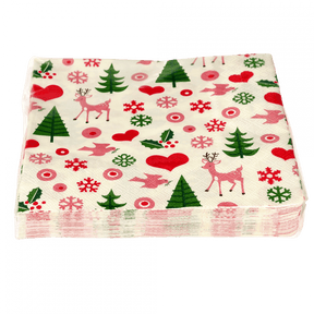 Paper napkins (pack of 20) - 50's Christmas