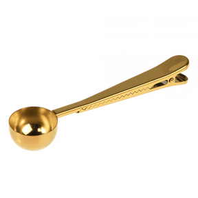 Brass Coffee Scoop and Clip