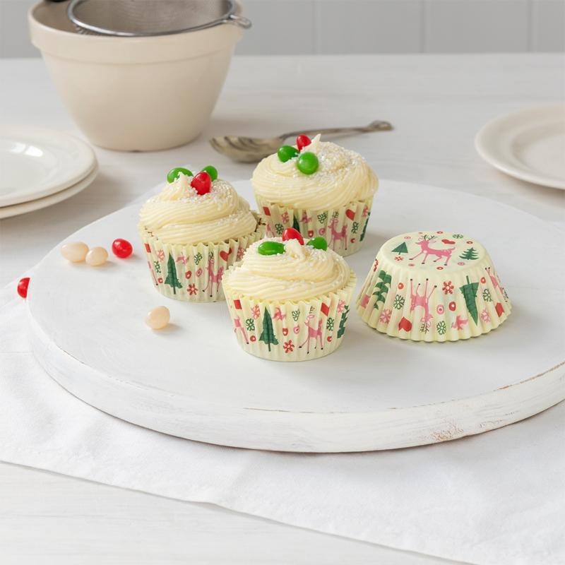 Cupcake Cases - 50's Christmas