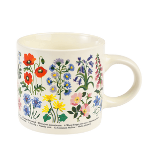 Vintage-Style Ceramic Mug - Wild Flowers