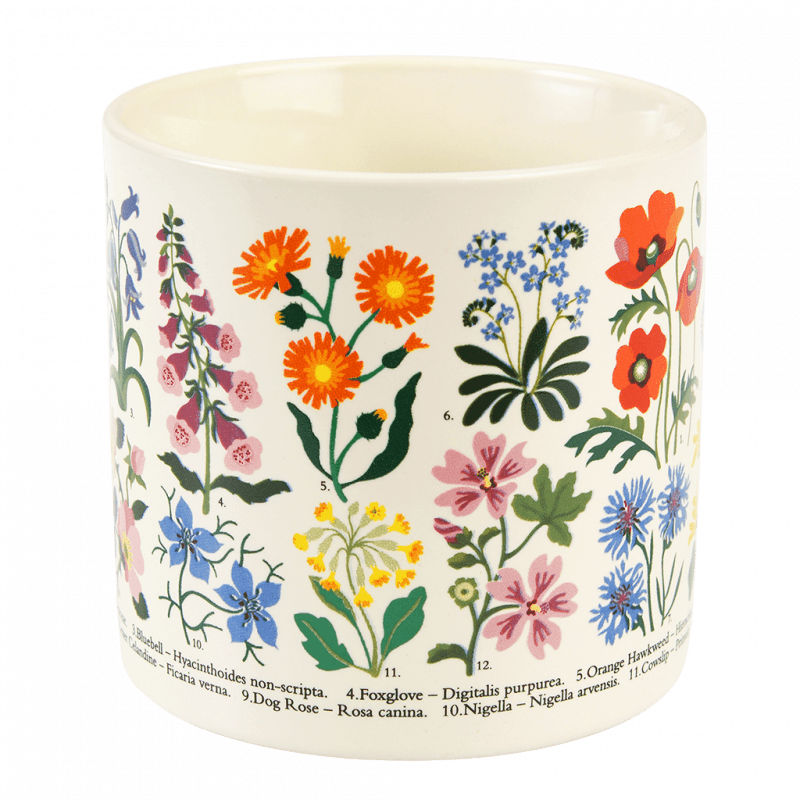 Vintage-Style Ceramic Mug - Wild Flowers