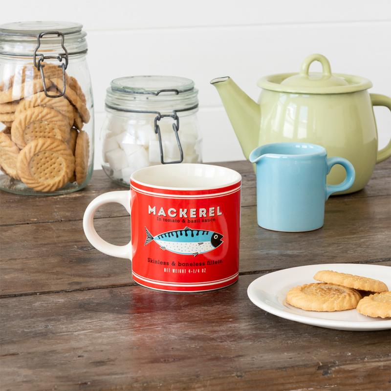 Vintage-Style Ceramic Mug - Mackerel