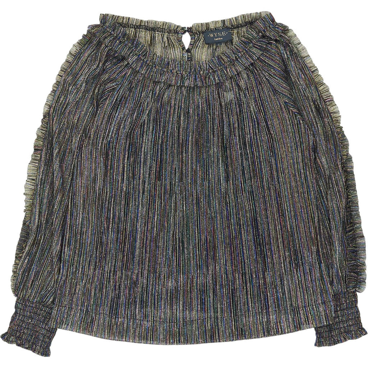 WYSE Multicolour Roxy Disco Ruffle Sleeve Top