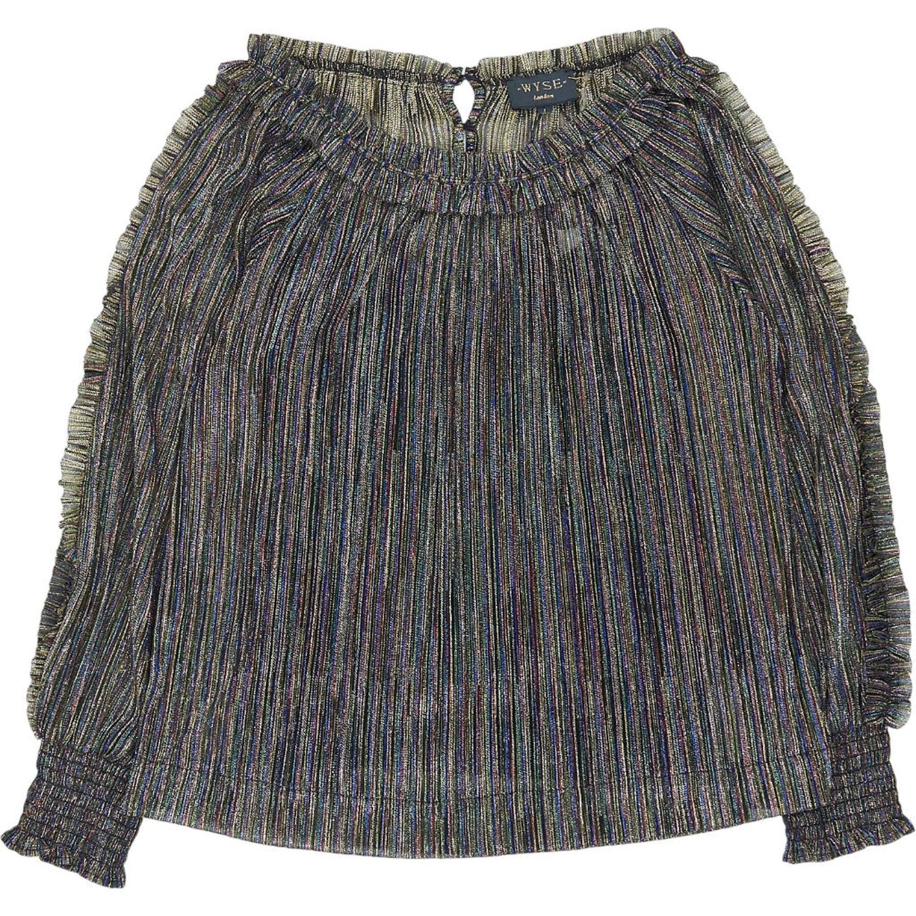 WYSE Multicolour Roxy Disco Ruffle Sleeve Top