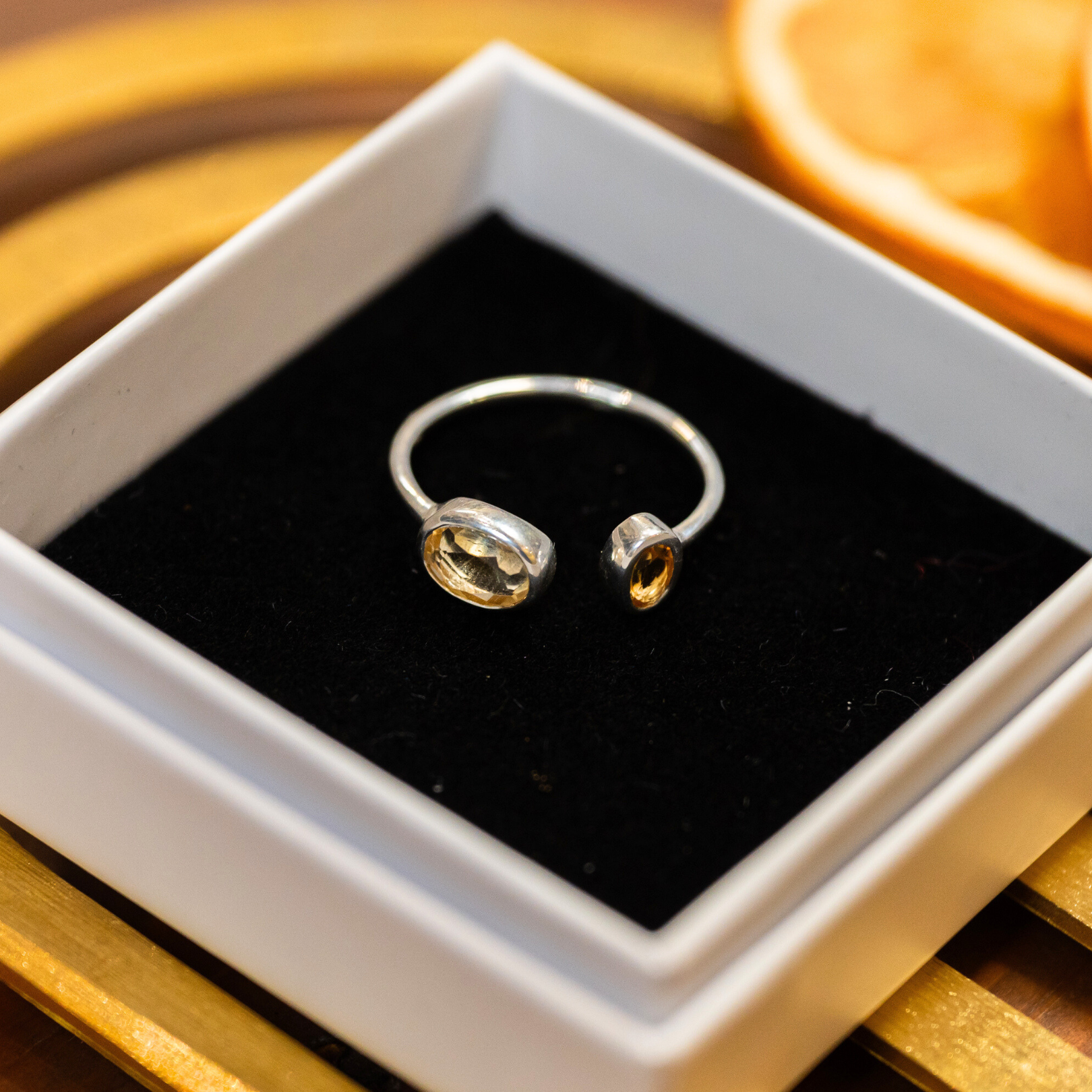 Eka Citrine Gemstone Ring