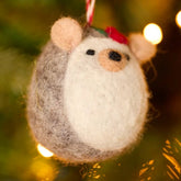 Handmade Embroidered Felt Hedgehog Decoration