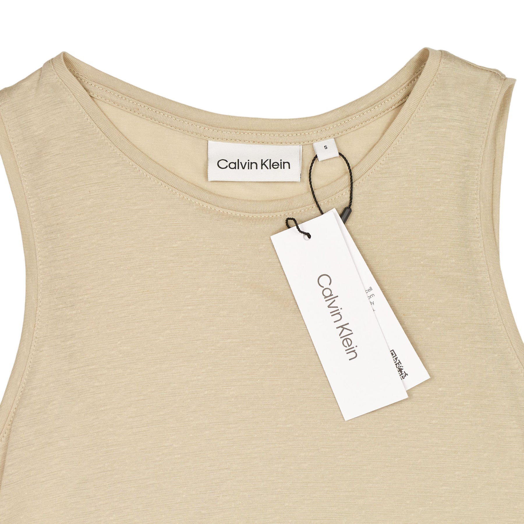 Calvin Klein Beige Linen Blend Tank Top