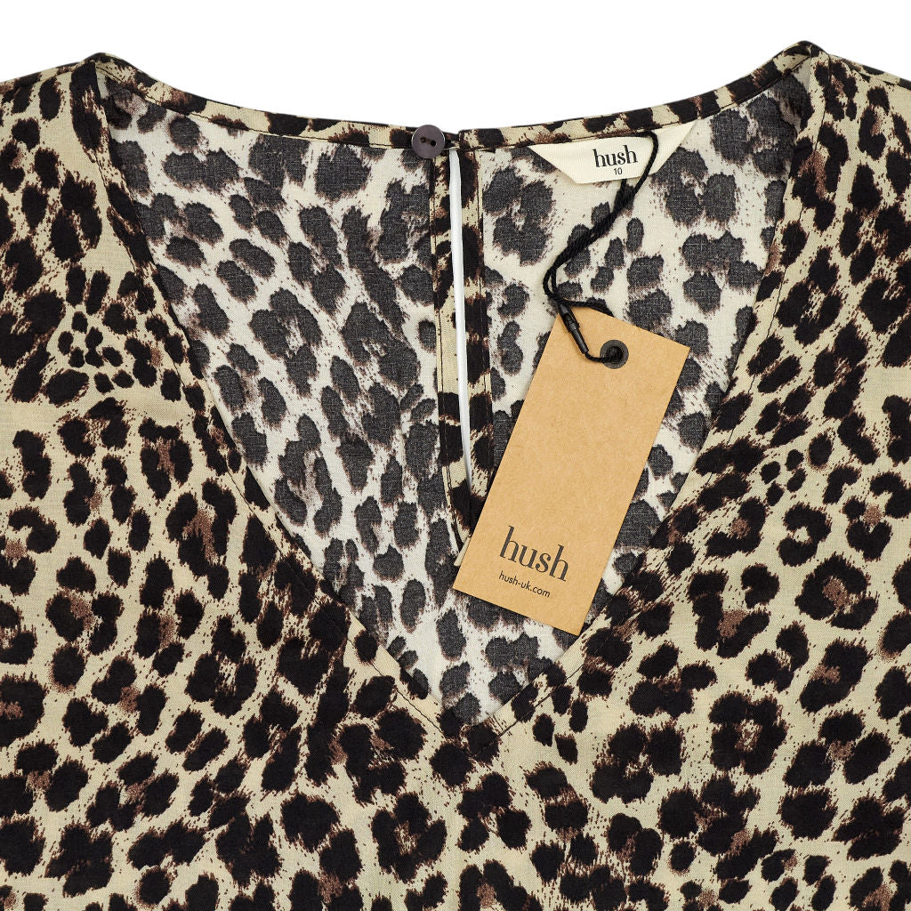 Hush True Leopard Alberta Puff Sleeve Top