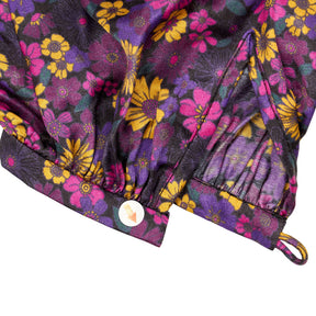 Pink City Prints Purple Floral Ruffle Blouse