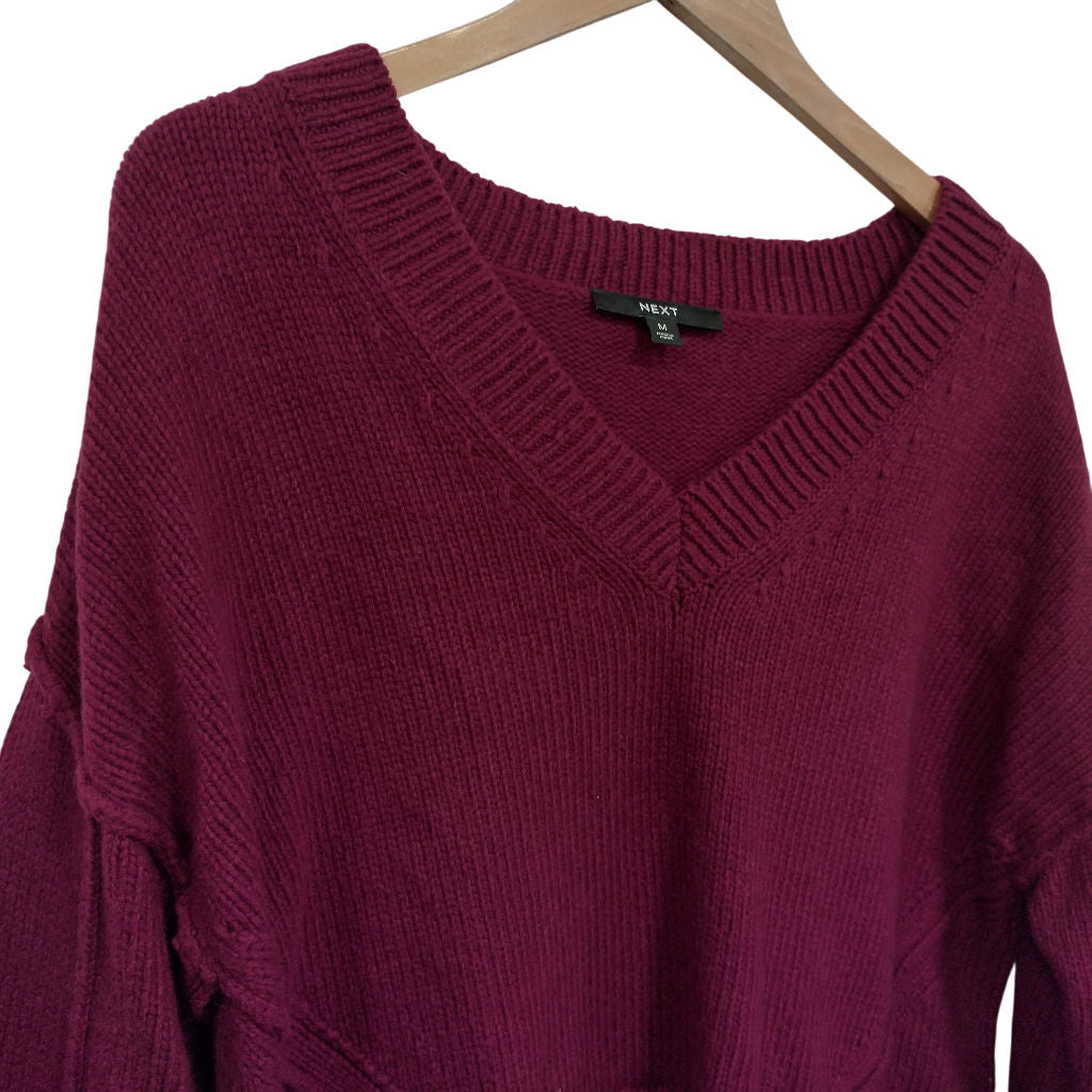 Next Purple V-Neck Knit Jumper