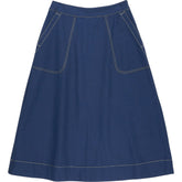 Wyse Navy Connie Contrast Stitch Skirt