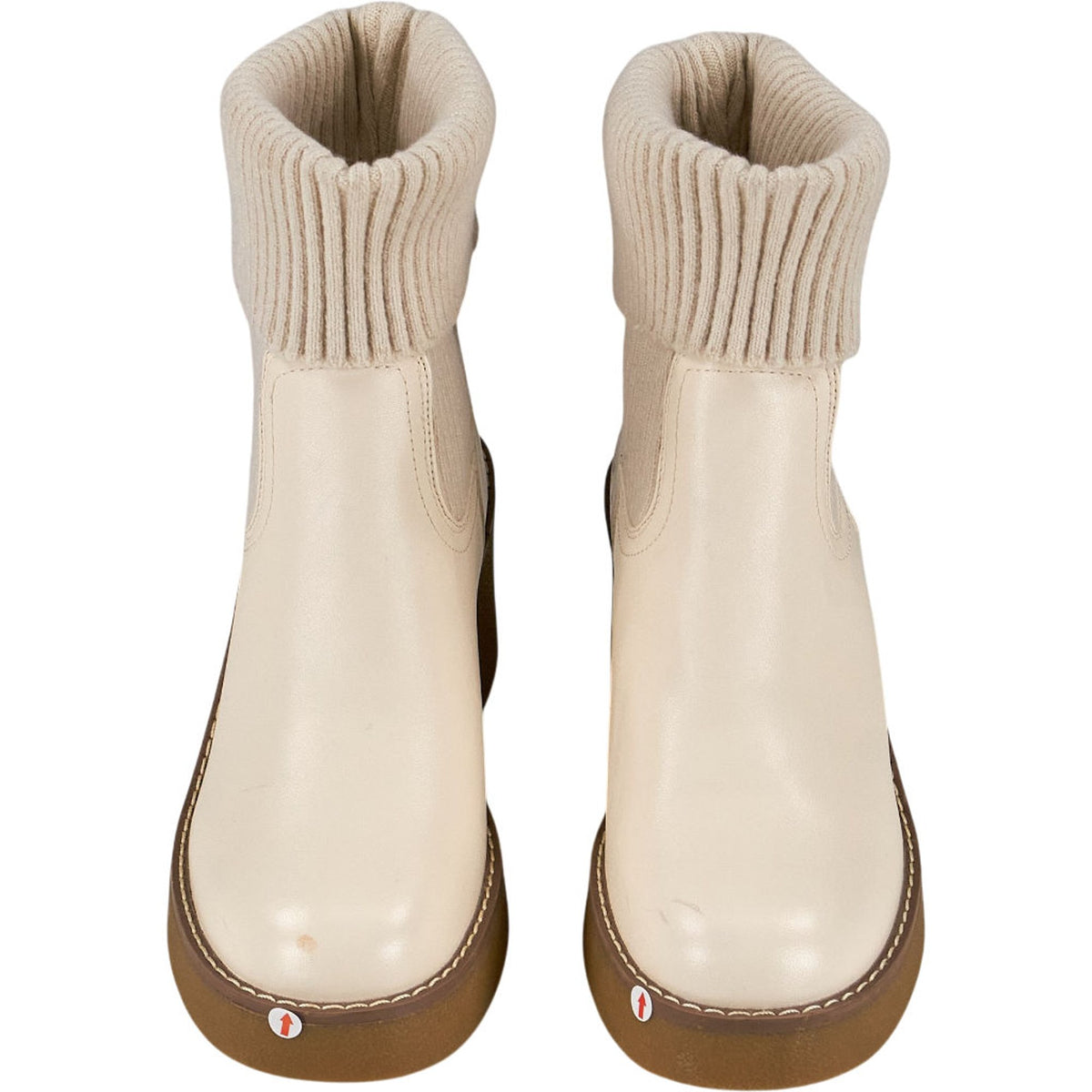 River Island Cream Sock Boots