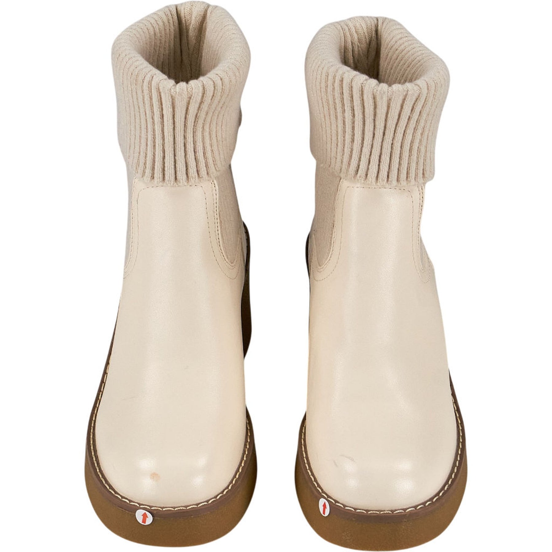 River Island Cream Sock Boots