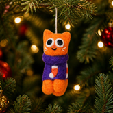 Esther, Cat in Purple Xmas Jumper Decoration