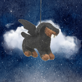 Handmade Felt 'Spooky Sausage Dog' Hanging Halloween Decoration