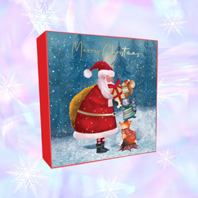 Santa With Animals Christmas cards - pack of 8