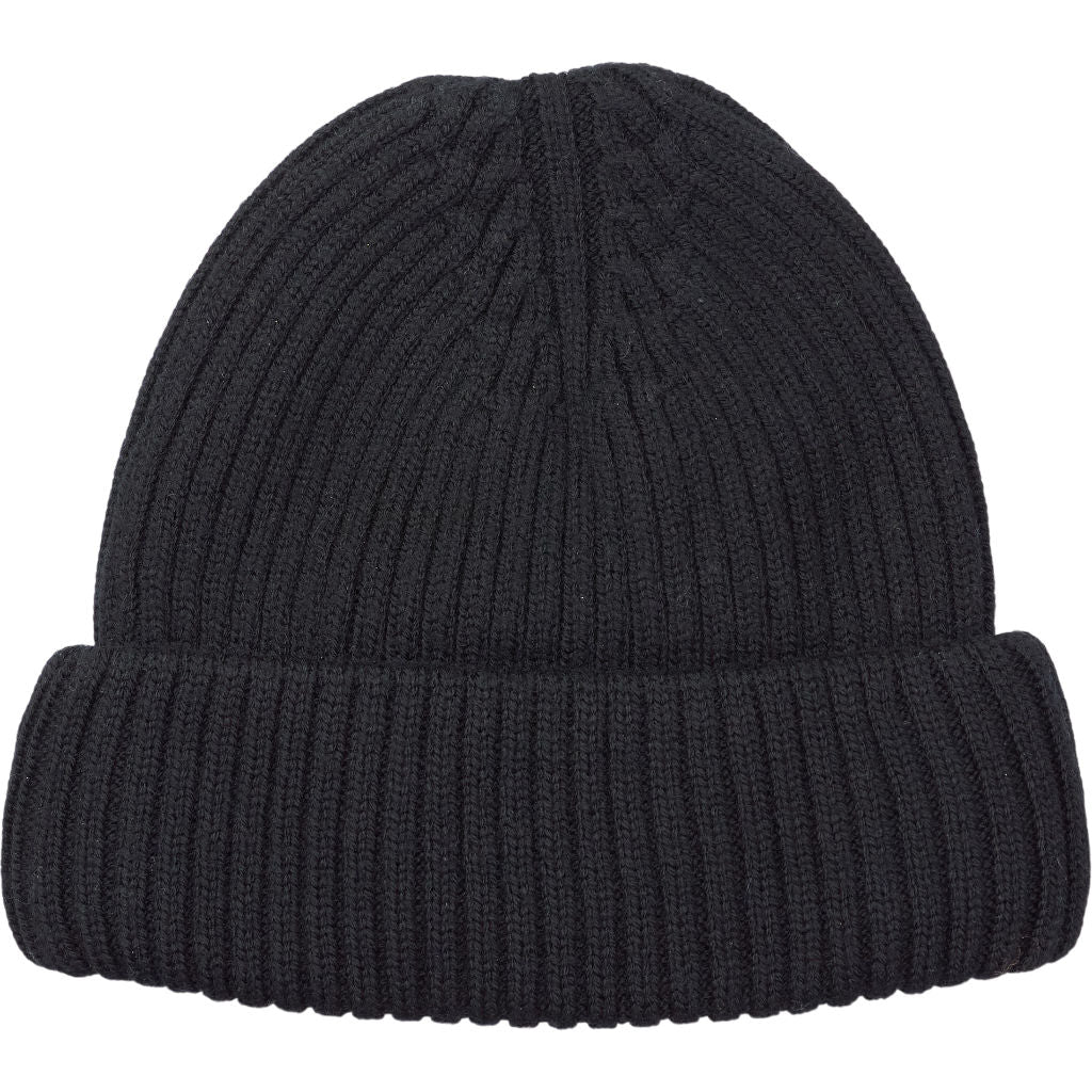 Katharine Hamnett x John Smedley Black Ribbed Beanie