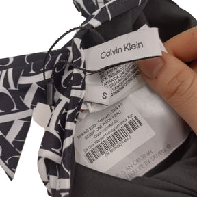 Calvin Klein Black & White Monogram Printed One Piece Swimwear