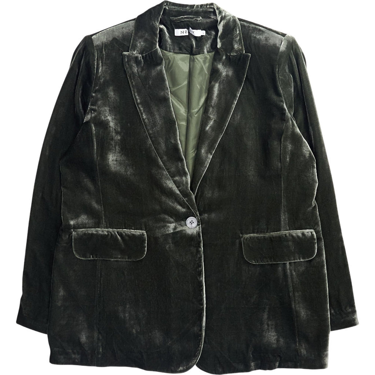 NRBY Green Velvet Blazer Jacket