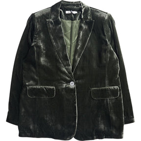 NRBY Green Velvet Blazer Jacket