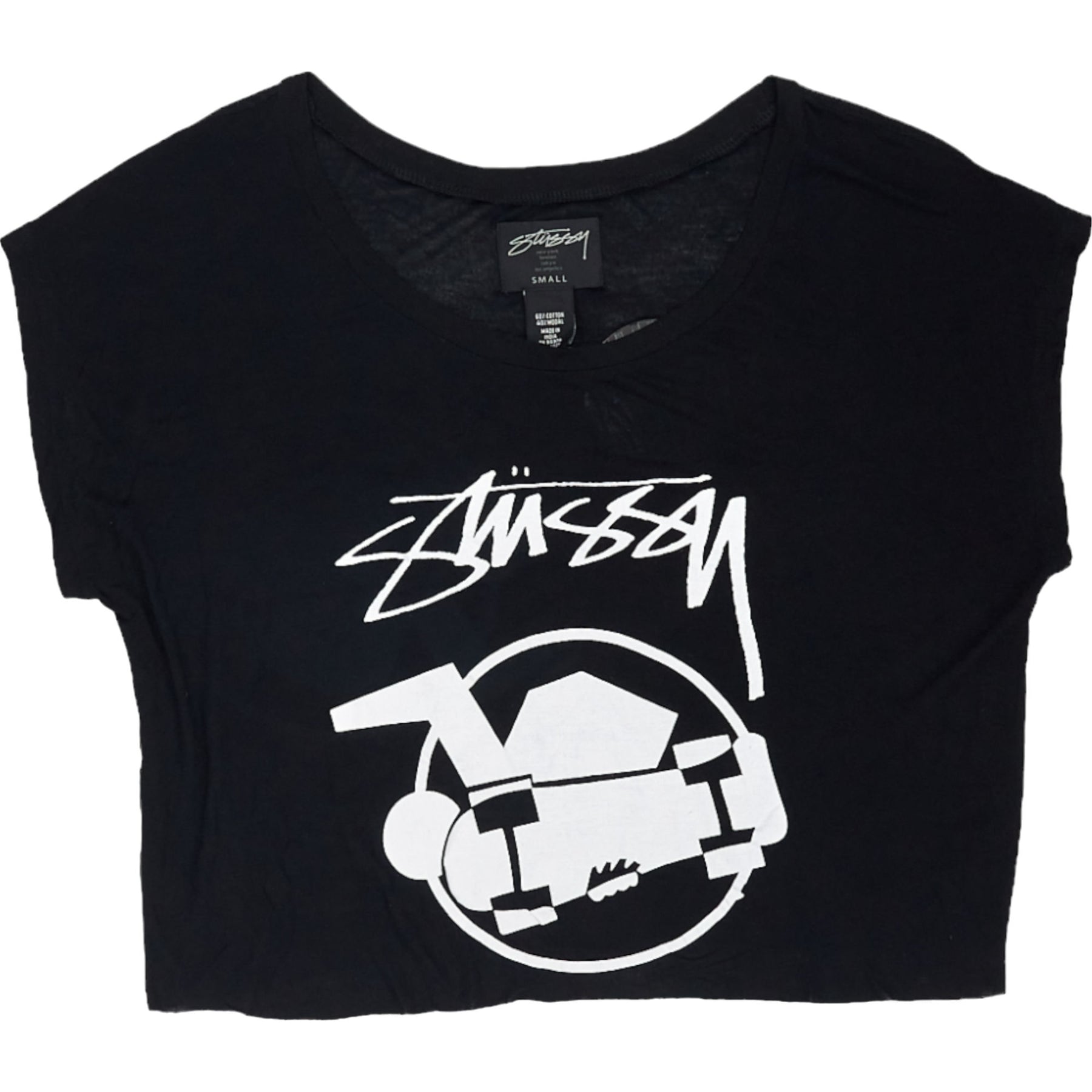 Stussy Black Baby Crop T-Shirt