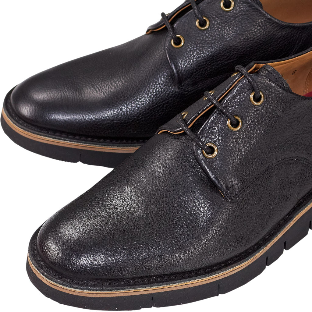 Grenson Black Leather Derby Shoes