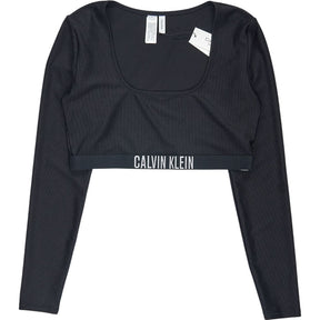 Calvin Klein Black Long Sleeve Swimwear Top