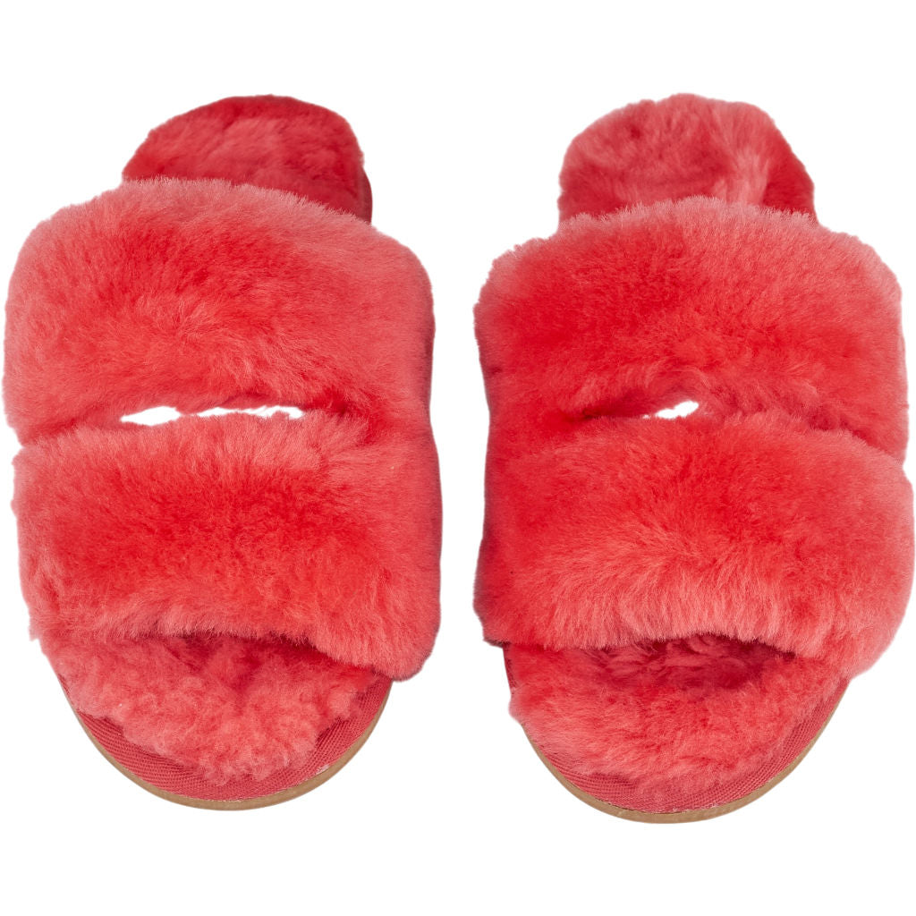 Hush Red Faux Fur Slippers
