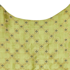 Nesavali Green Embroidered Ruffle Dress
