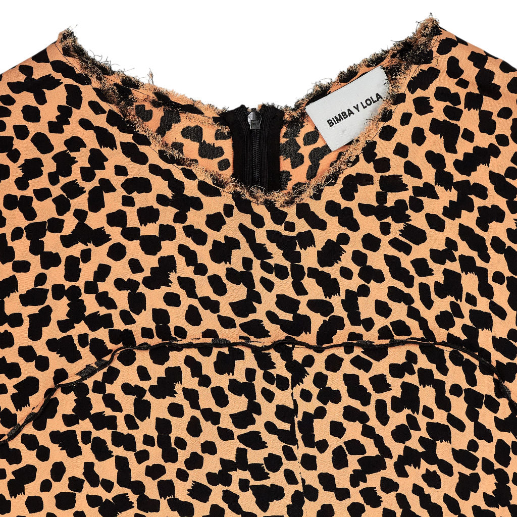 Bimba Y Lola Brown Animal Print Dress