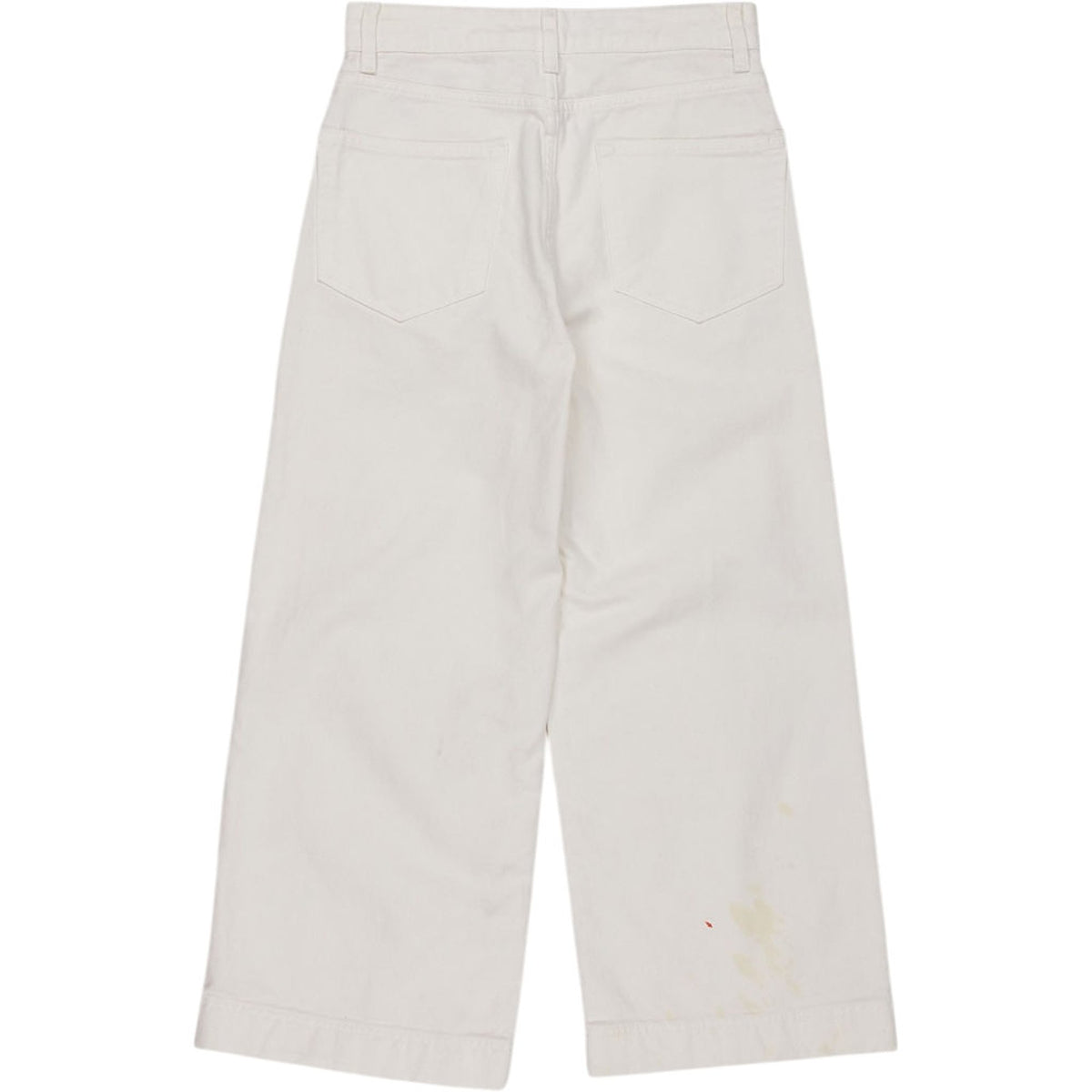 OMNES White Cotton Wide-Leg Trousers