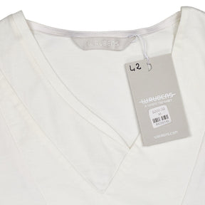 W. Rubens White V Neck Cotton T-Shirt