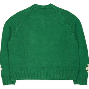 YMC Green Floral Knit Cardigan L