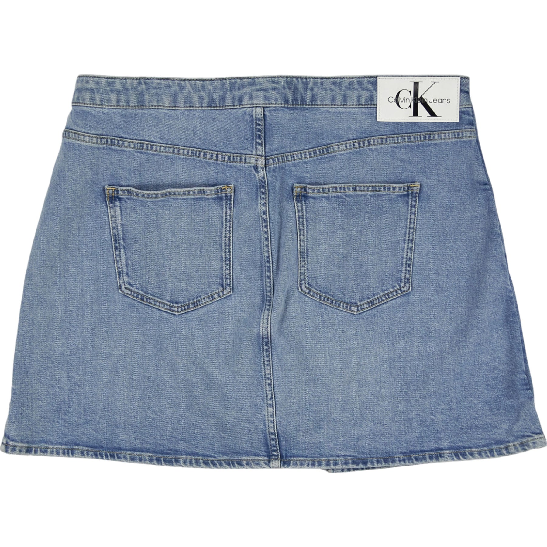 Calvin Klein Jeans Blue Buckle Wrap Denim Skirt