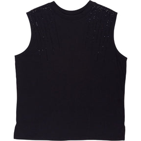 Hush Black Sleeveless Top with Beaded Detail