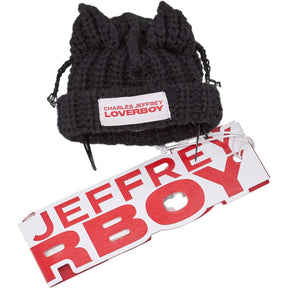 Charles Jeffrey Black Hairpiece - Mini Chunky Ears Beanie