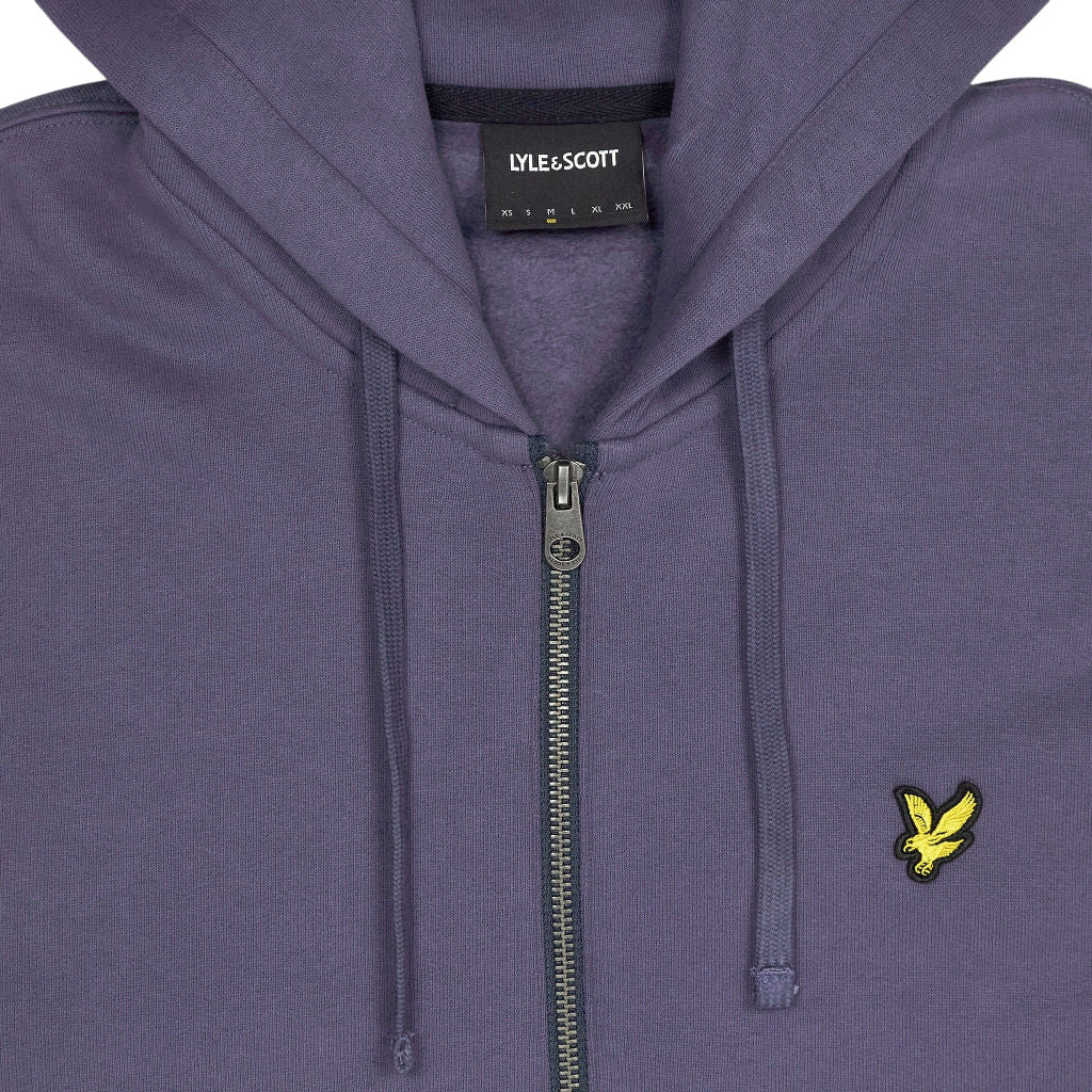 Lyle & Scott Aubergine Purple Fleece Zip Hoodie