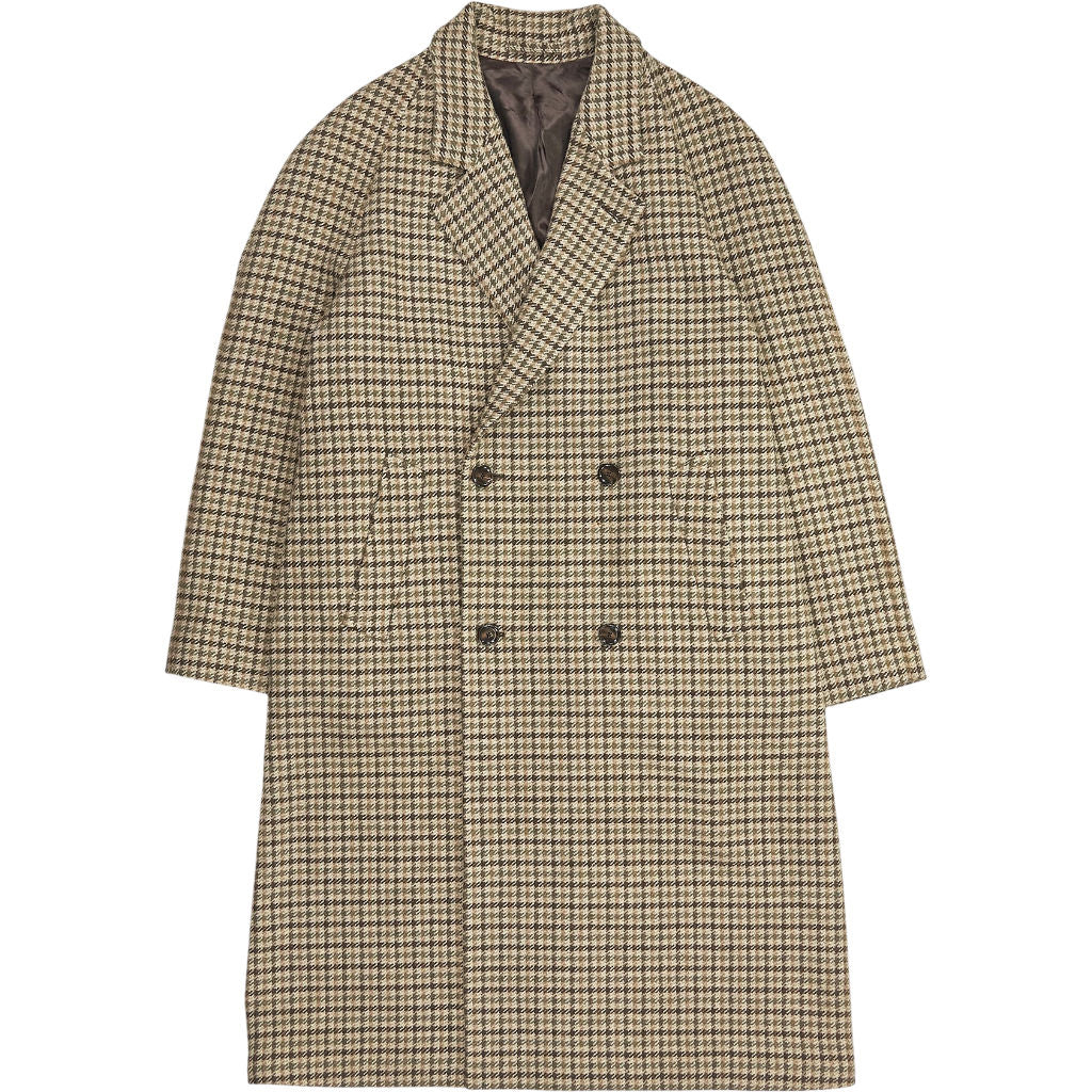 Lardini Brown Houndstooth Wool Cashmere Coat