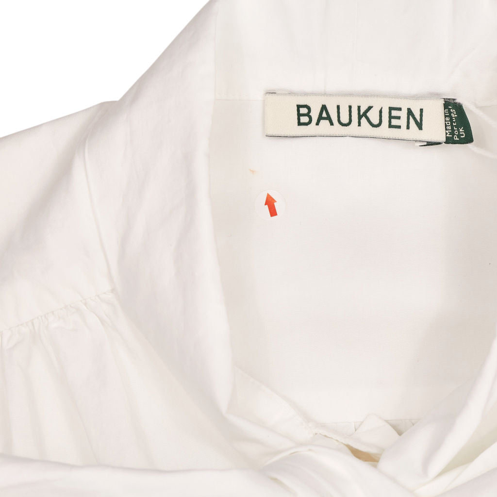 Baukjen White Araya Cotton Bow Neck Blouse