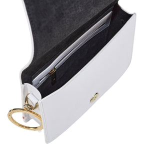 Mother of Pearl Blue White Striped Handbag