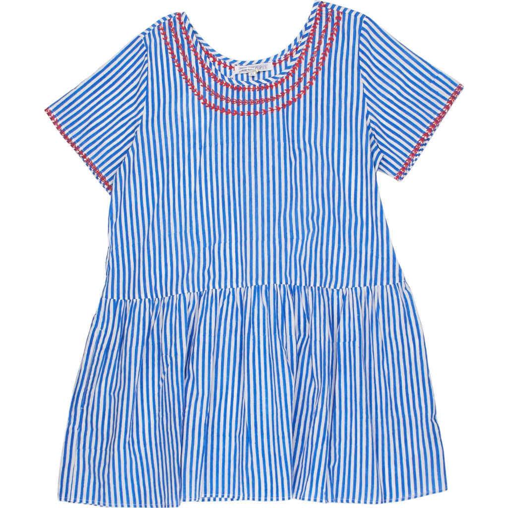 Pink City Prints Blue Striped Tunic Dress Size XL Shop from