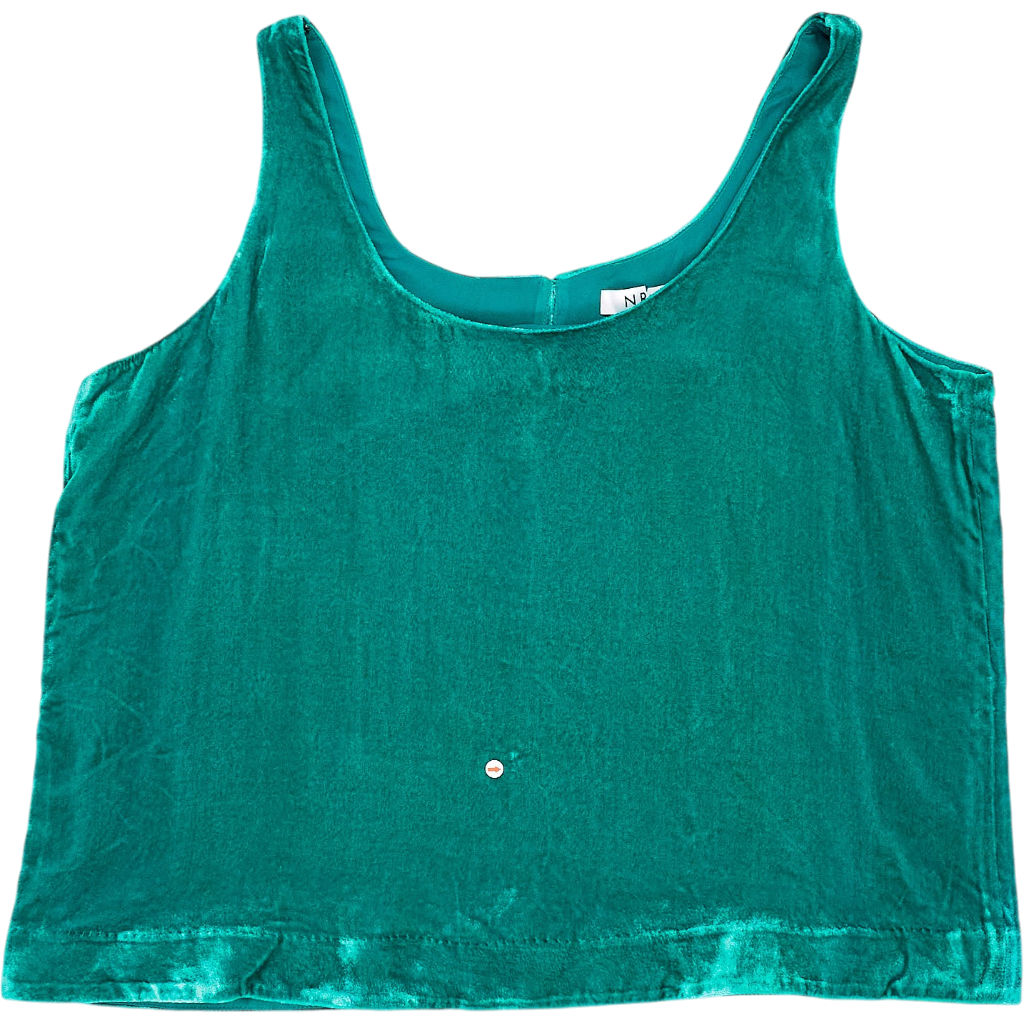 NRBY Green Silk Blend Tank Top