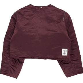Beatrice X OTW Burgundy Hooded Jacket with Lace Trim