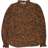 Baukjen Brown Tiger Print Sabrina Blouse