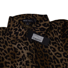Motel Leopard Print Long Sleeve Top