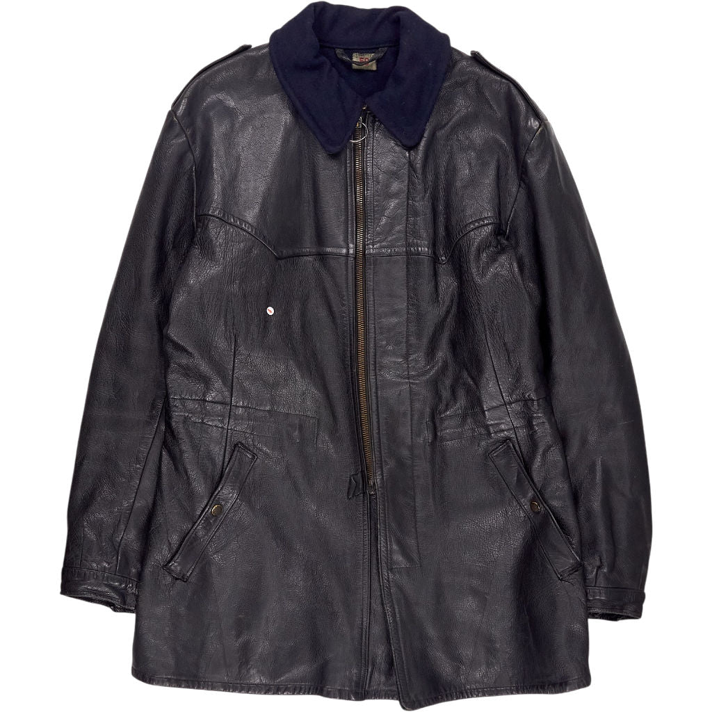 Vintage C'Arols Black Leather Biker Jacket