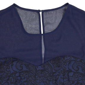 BCBG Max Azria Navy Sleeveless Peplum Top
